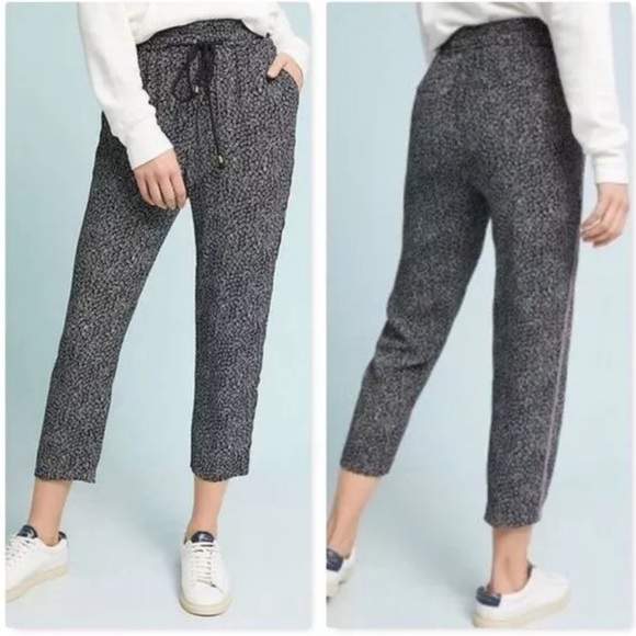 Anthropologie Ett Twa Track-Striped Joggers pants Flower Printed size S - Picture 2 of 12